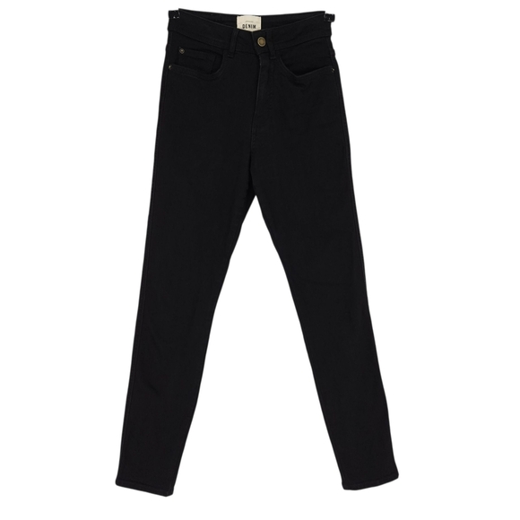 Sezane Denim - Sezane Denim Slim Parfait Skinny Jeans Black High Rise Dark Wash
